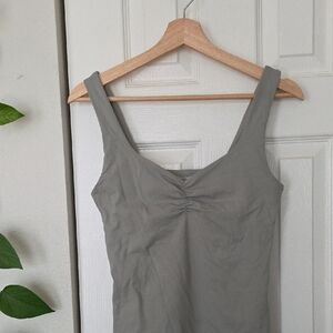 Abercrombie & Fitch Gray Scoop Neck Bodysuit